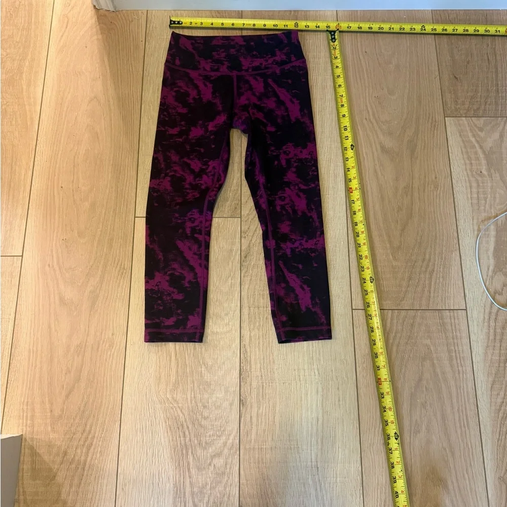 💪🩵💗Lululemon Magenta Tie-Dye Leggings | High Rise Yoga Workout Pants | Small